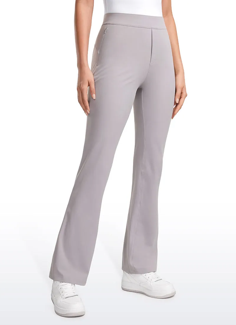 Stretch Flared Pants with Zip Pockets 31"