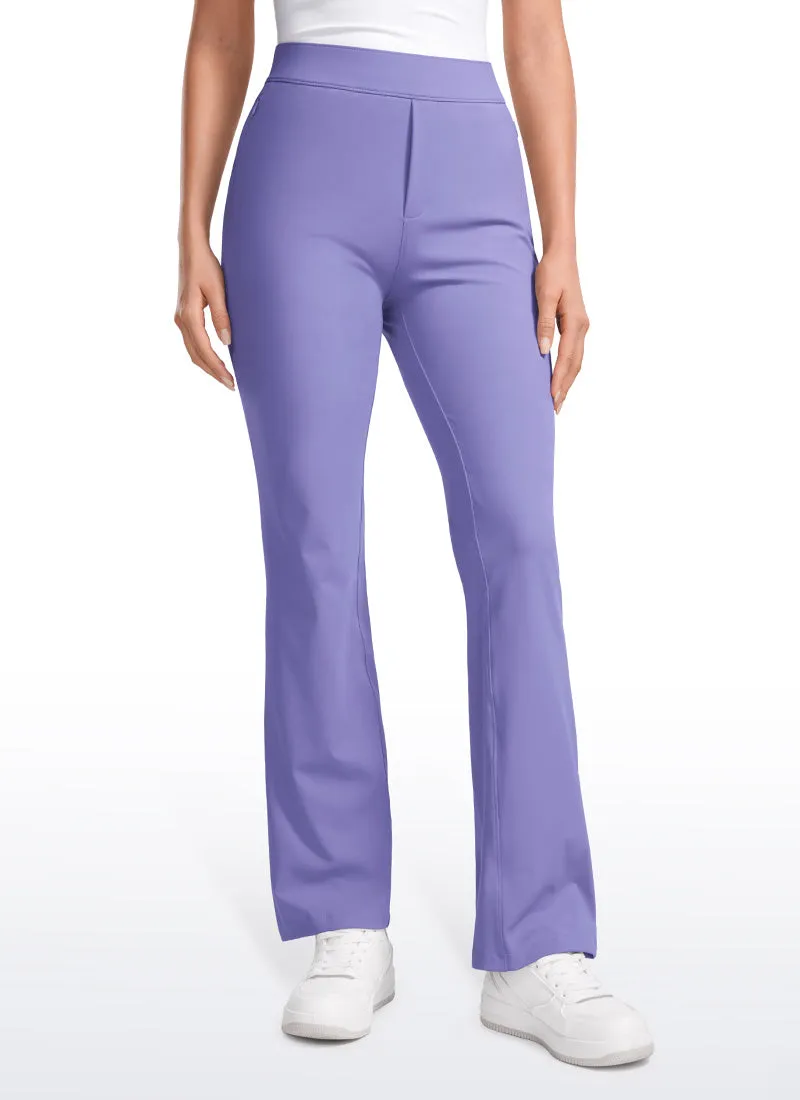 Stretch Flared Pants with Zip Pockets 31"