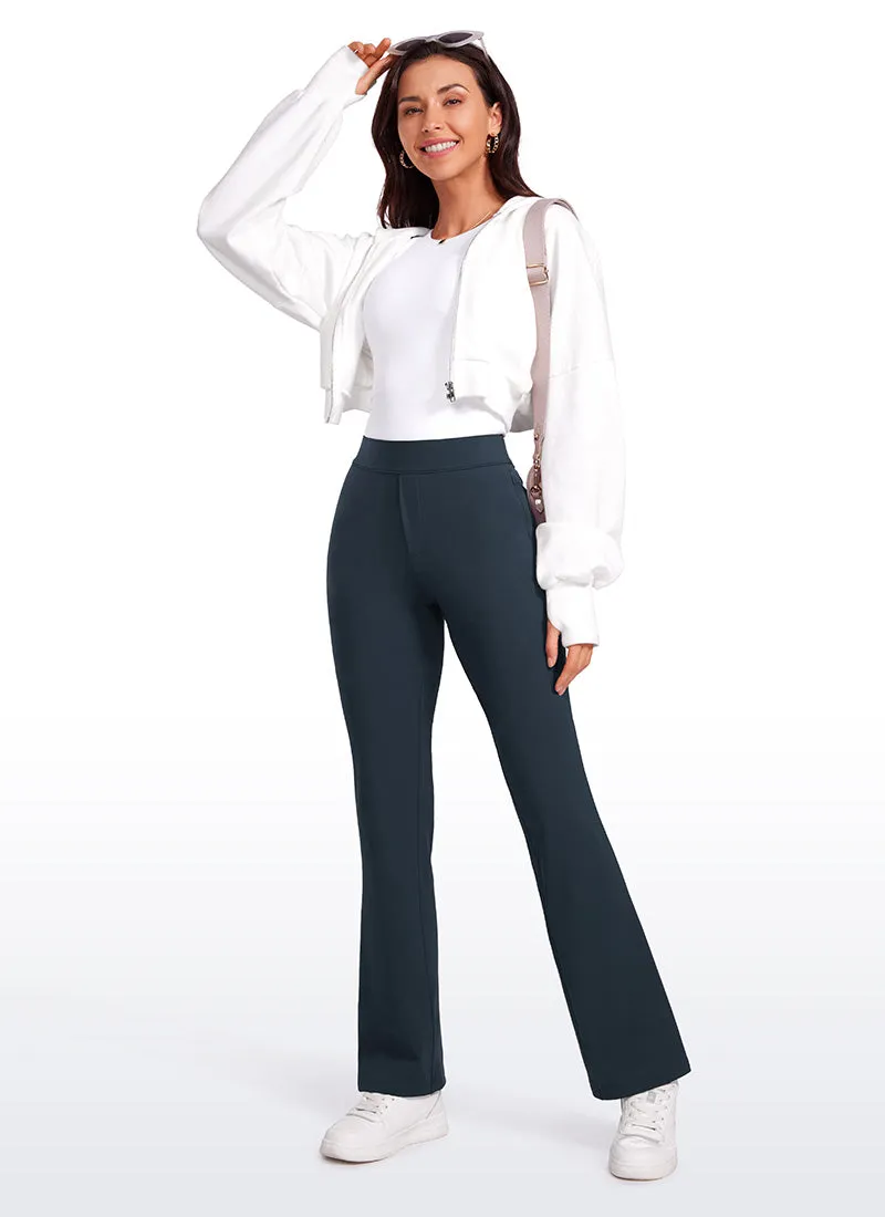 Stretch Flared Pants with Zip Pockets 31"