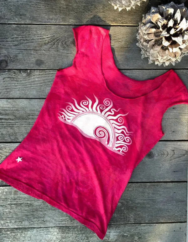 Sunrise Sunset Batikwalla Coral Print Summer Tee