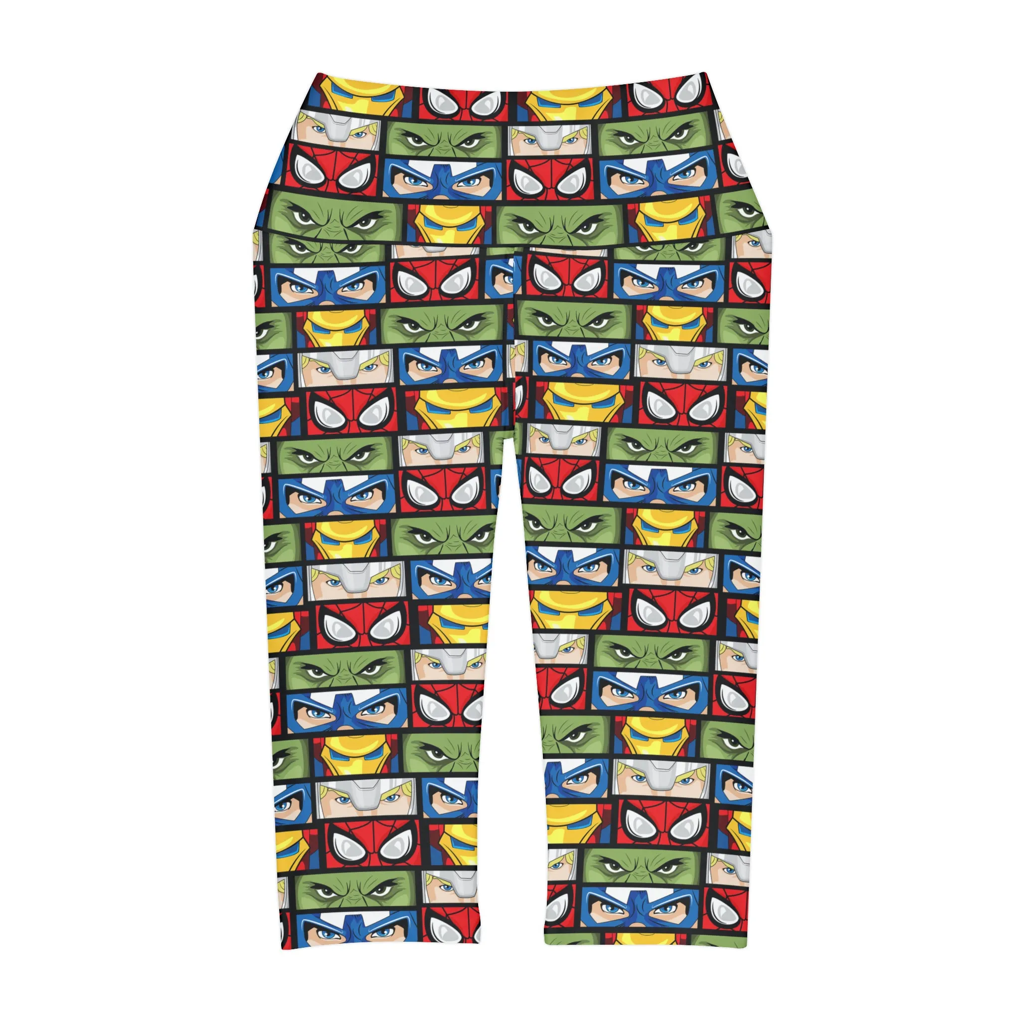 Super Heroes Eyes Athletic Capri Leggings