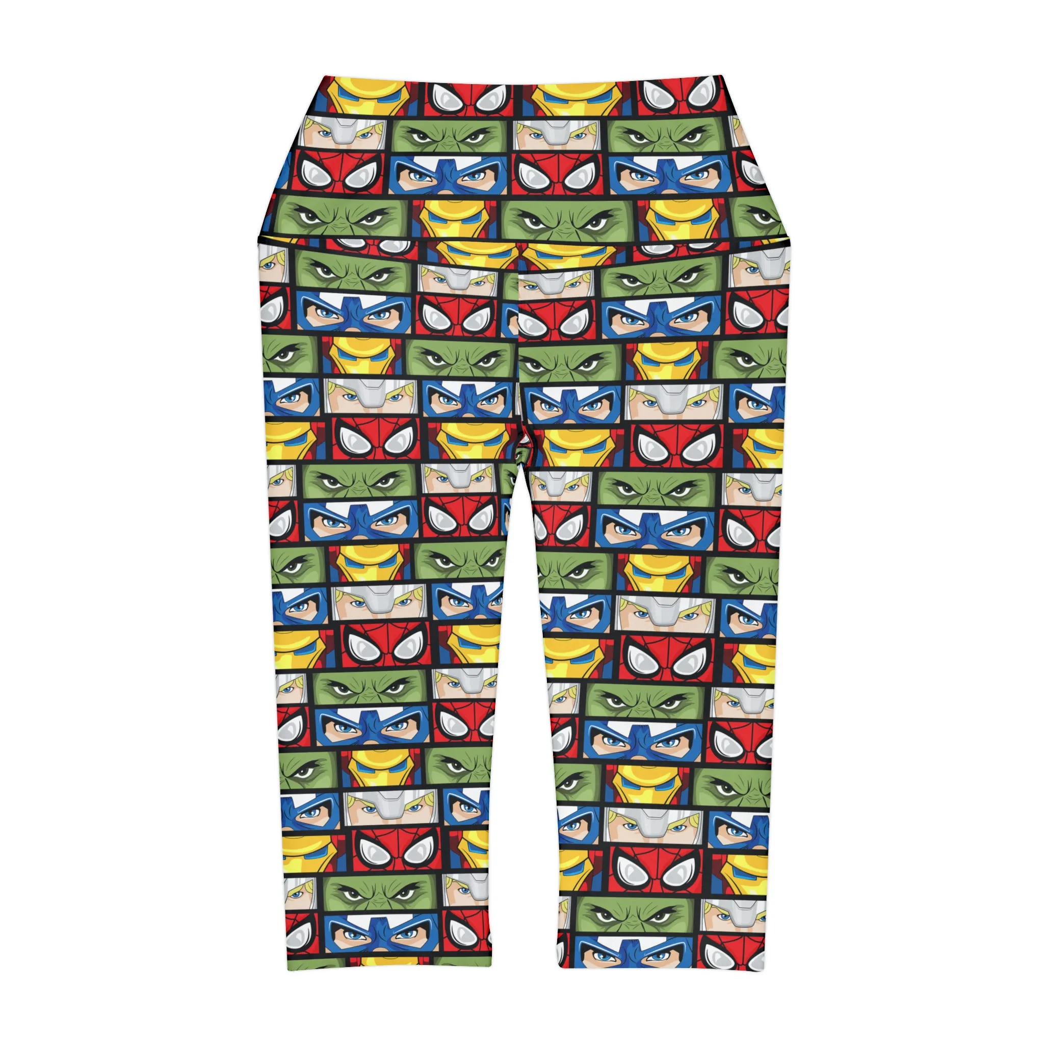 Super Heroes Eyes Athletic Capri Leggings