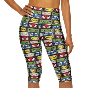 Super Heroes Eyes Athletic Capri Leggings