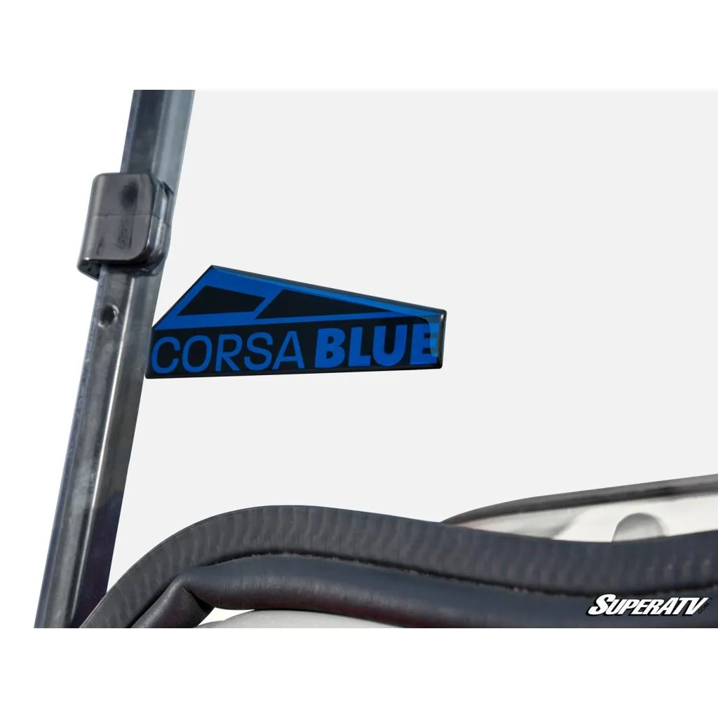 SuperATV Corsa Blue E-Z-GO RXV Flip Down Windshield