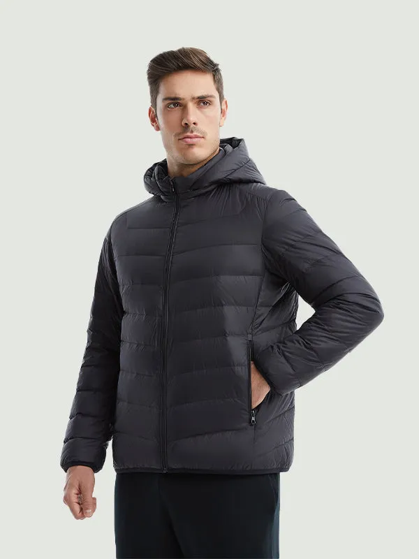 TANBOER Men's Lightweight Hooded Puffer Down Jacket