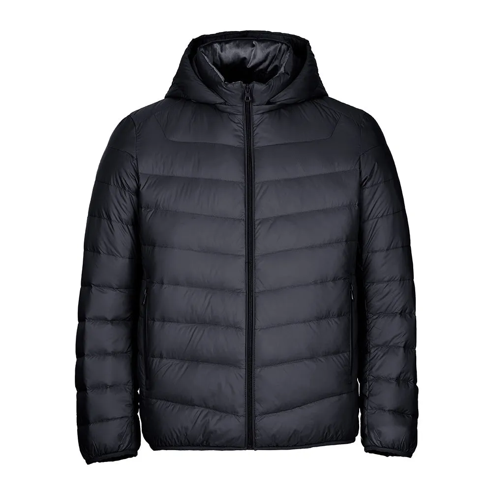 TANBOER Men's Lightweight Hooded Puffer Down Jacket