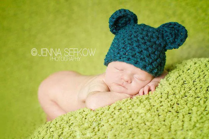 Teal Blue Teddy Bear Hat