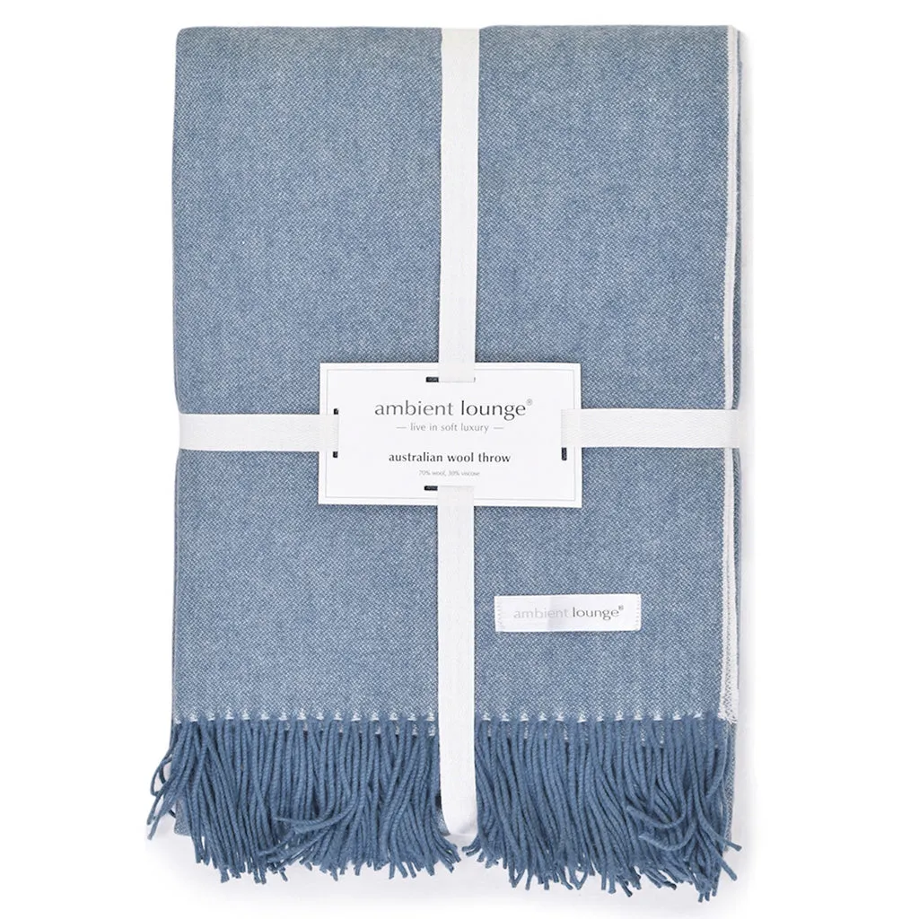 Thow - Australian Wool Throw - Blue Mist