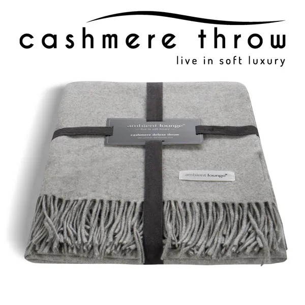 Throw - Cashmere Deluxe Throw - Light Grey