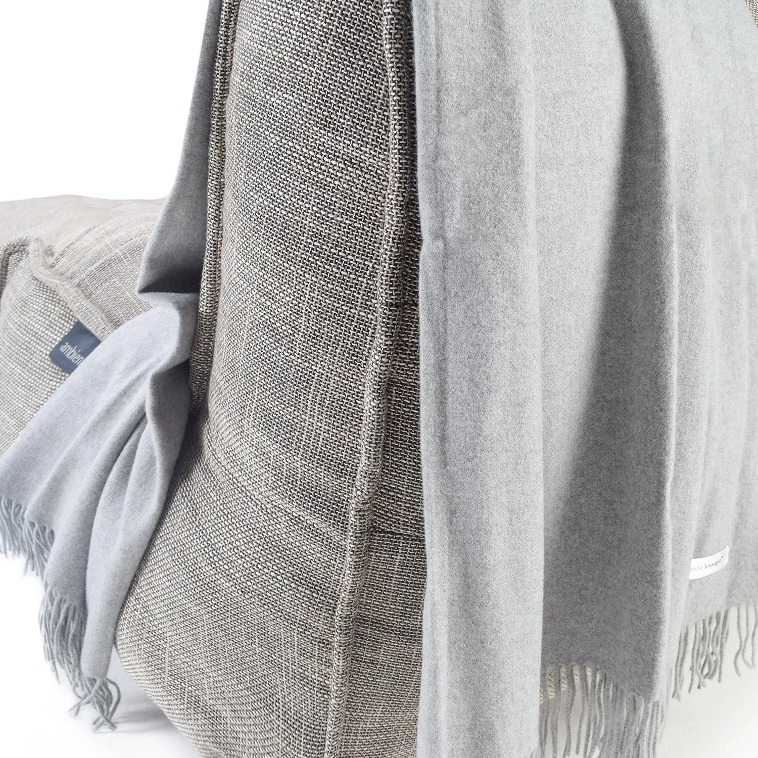 Throw - Cashmere Deluxe Throw - Light Grey