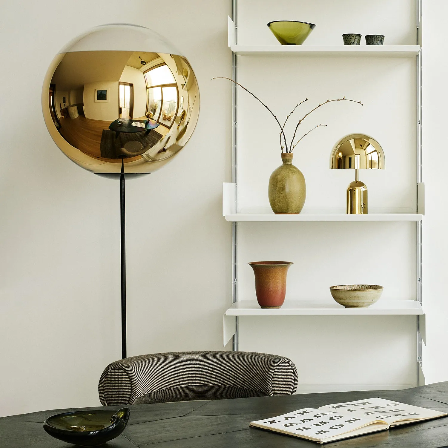 tom dixon | mirror ball floor lamp | cone slim | ensemble