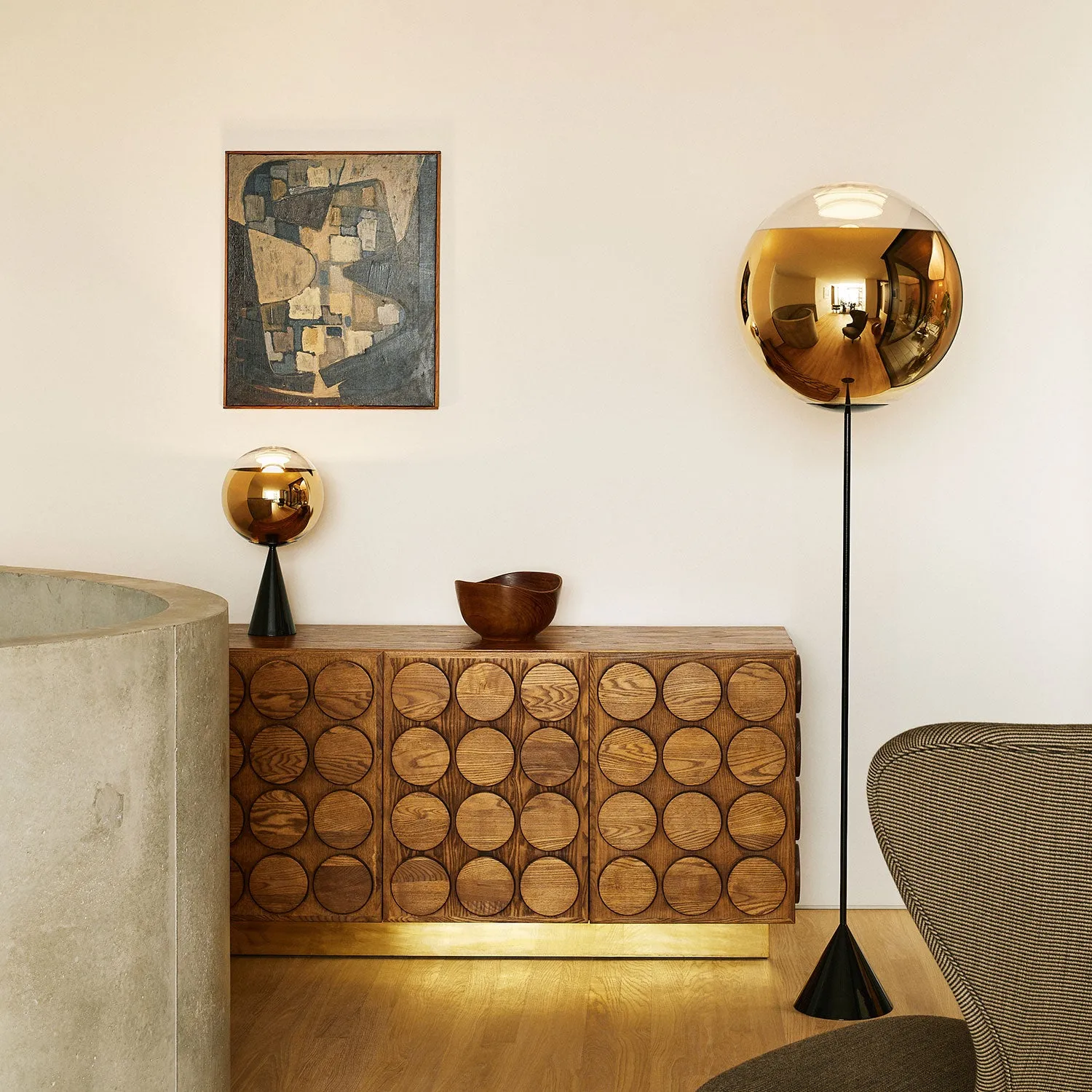 tom dixon | mirror ball floor lamp | cone slim | ensemble