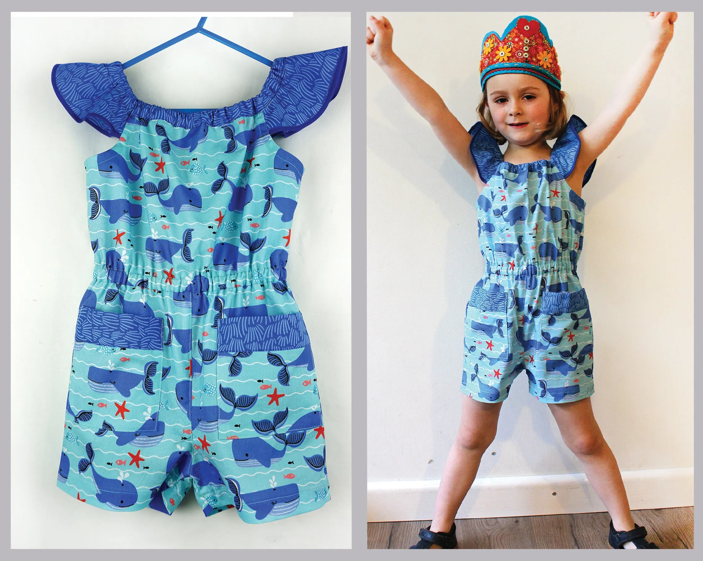 Tots to teens dress & romper sewing pattern Peachy Dress & Playsuit sizes 2-14 years