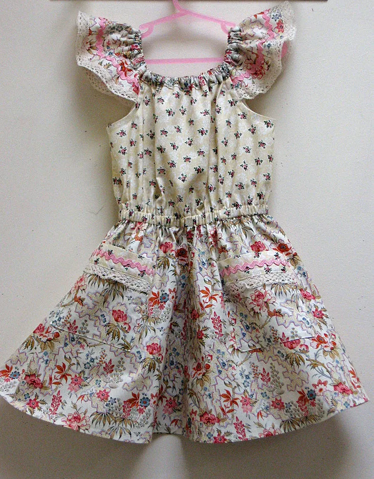 Tots to teens dress & romper sewing pattern Peachy Dress & Playsuit sizes 2-14 years