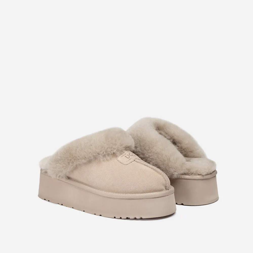 Ugg Coquette Platform Slipper (Elastic Logo & Wool Strap) (Detachable Feature)