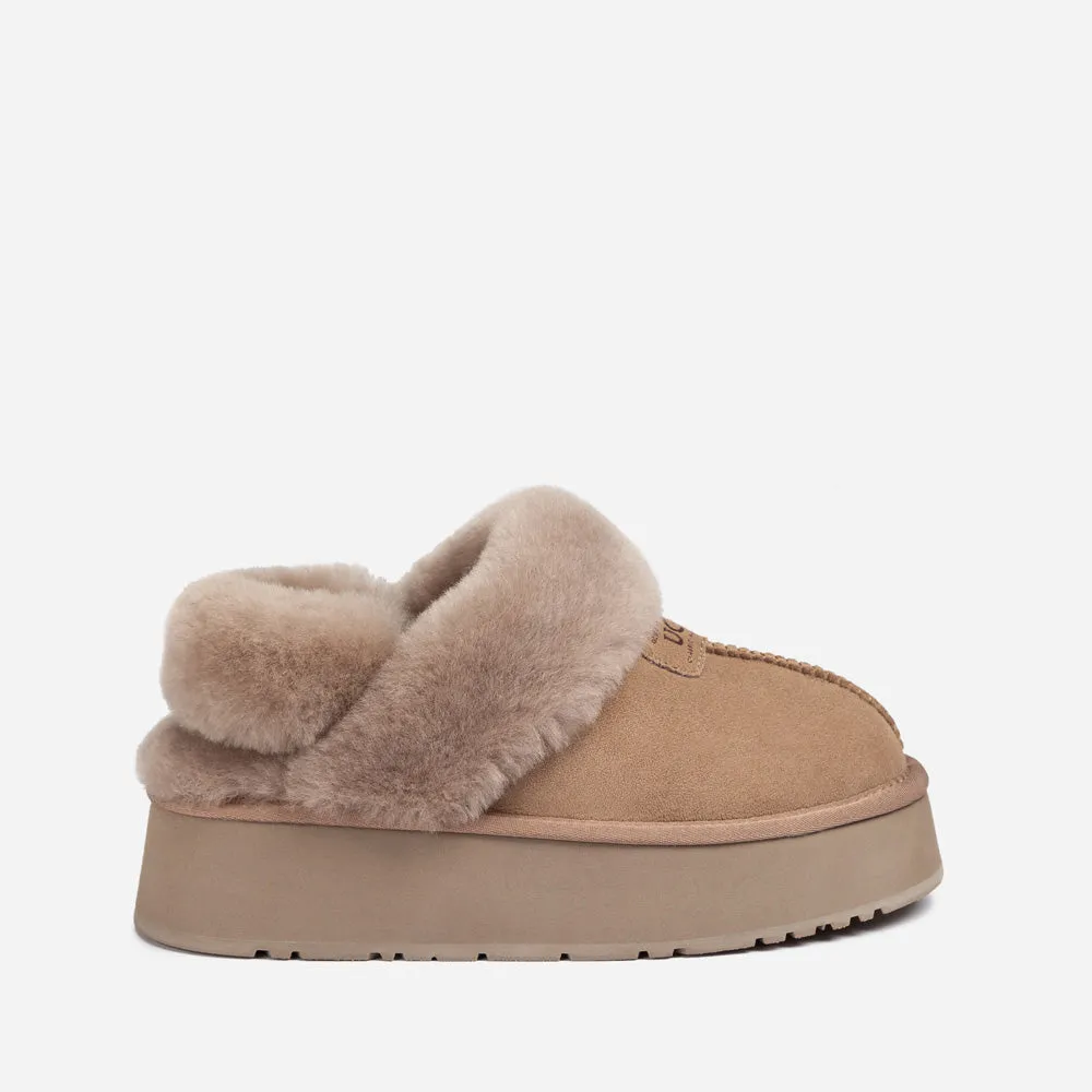 Ugg Coquette Platform Slipper (Elastic Logo & Wool Strap) (Detachable Feature)