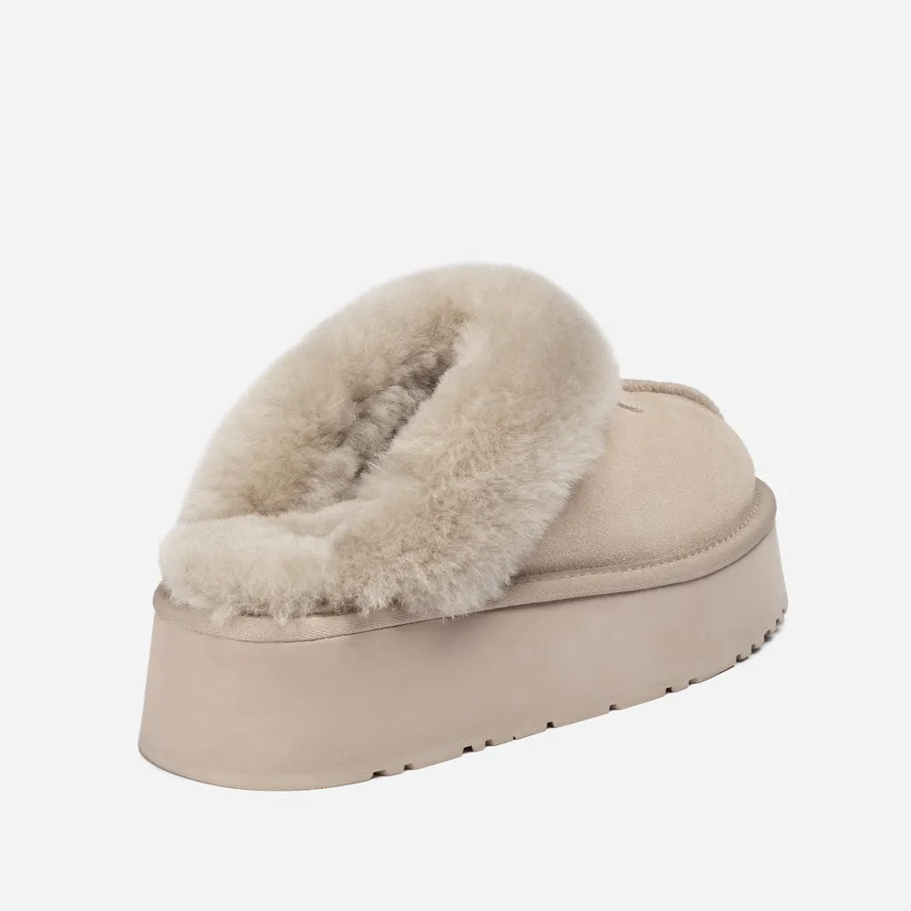 Ugg Coquette Platform Slipper (Elastic Logo & Wool Strap) (Detachable Feature)