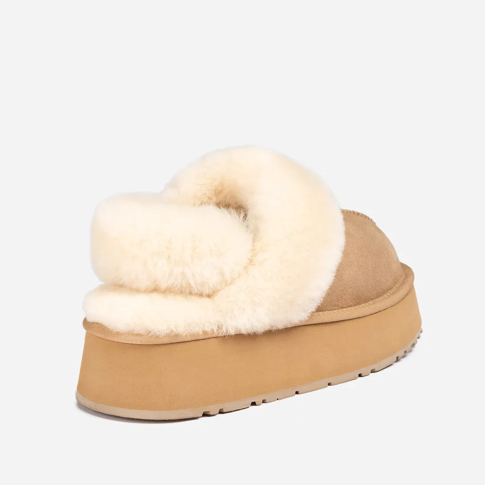 Ugg Coquette Platform Slipper (Elastic Logo & Wool Strap) (Detachable Feature)