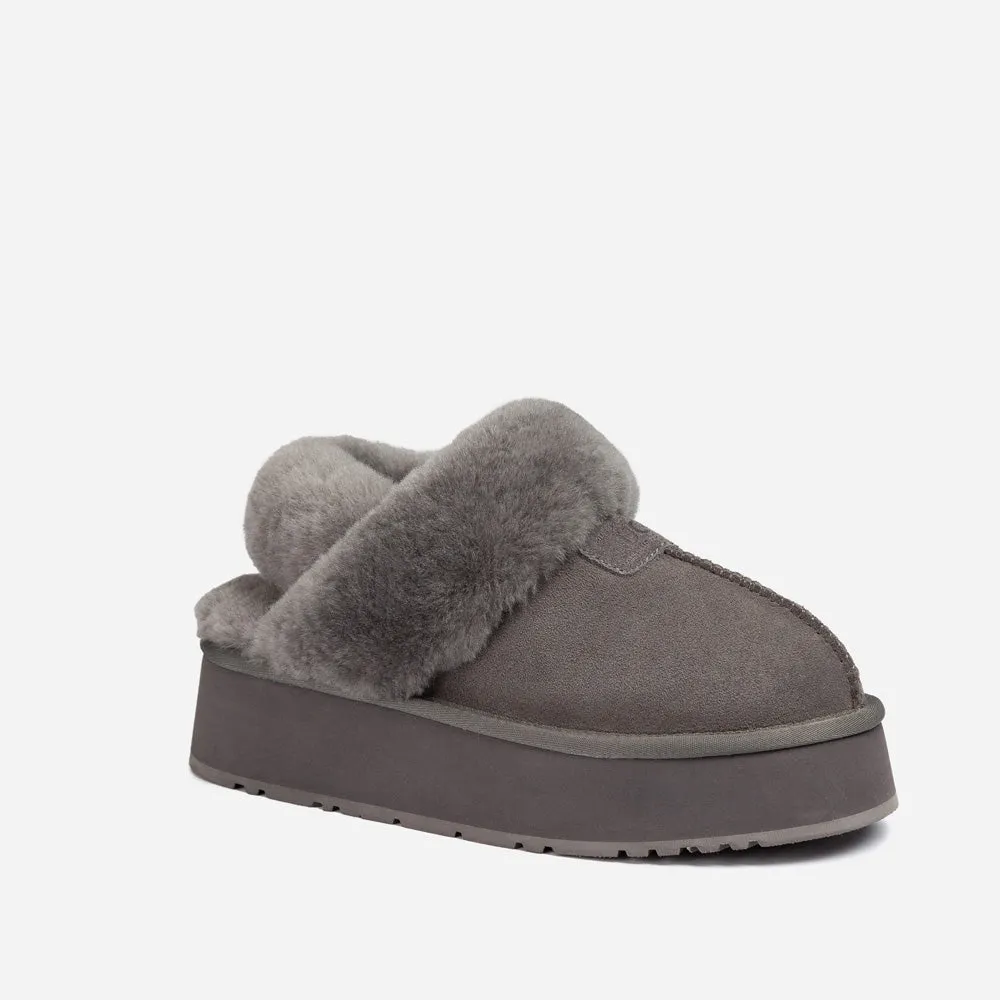 Ugg Coquette Platform Slipper (Elastic Logo & Wool Strap) (Detachable Feature)