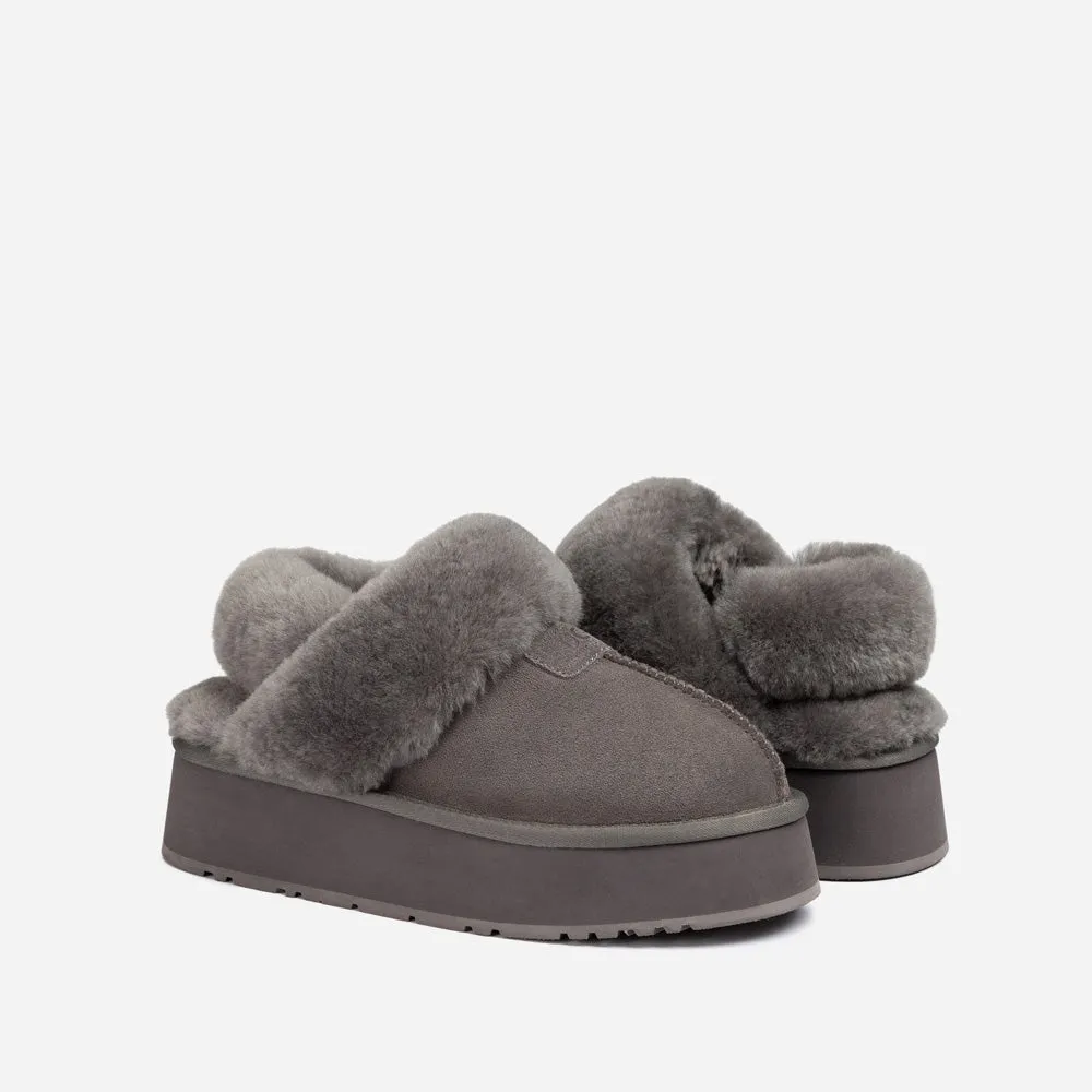 Ugg Coquette Platform Slipper (Elastic Logo & Wool Strap) (Detachable Feature)