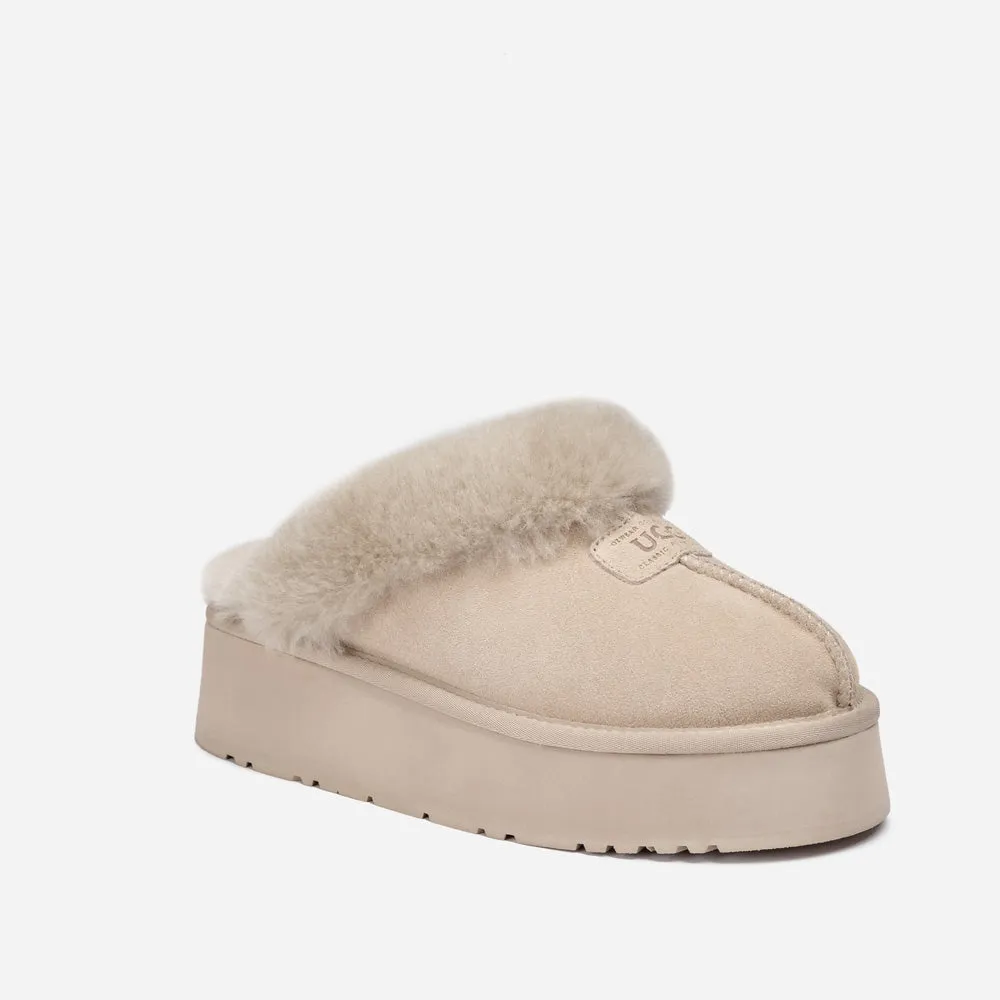 Ugg Coquette Platform Slipper (Elastic Logo & Wool Strap) (Detachable Feature)