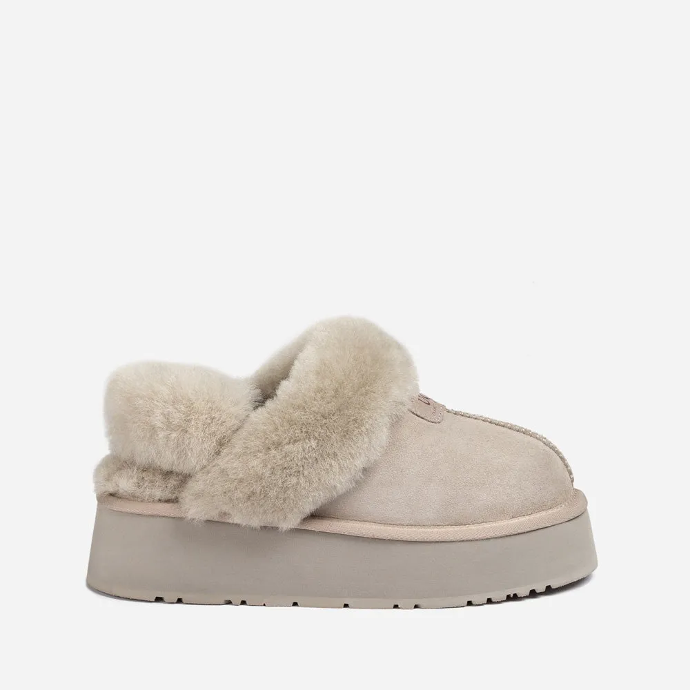 Ugg Coquette Platform Slipper (Elastic Logo & Wool Strap) (Detachable Feature)