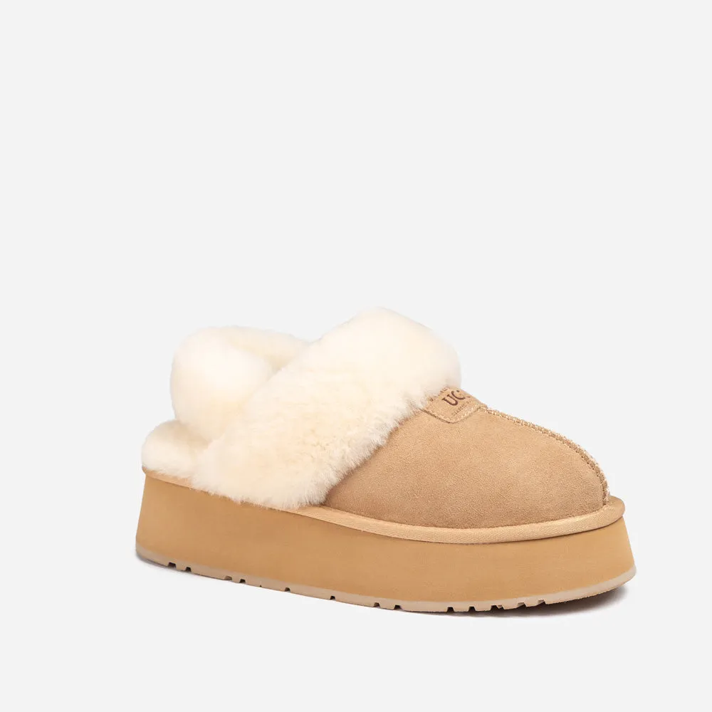 Ugg Coquette Platform Slipper (Elastic Logo & Wool Strap) (Detachable Feature)