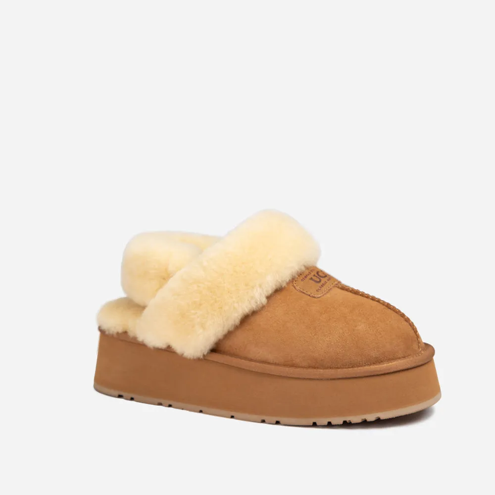 Ugg Coquette Platform Slipper (Elastic Logo & Wool Strap) (Detachable Feature)