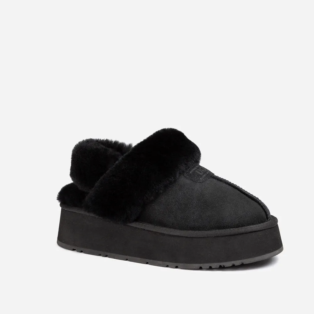 Ugg Coquette Platform Slipper (Elastic Logo & Wool Strap) (Detachable Feature)