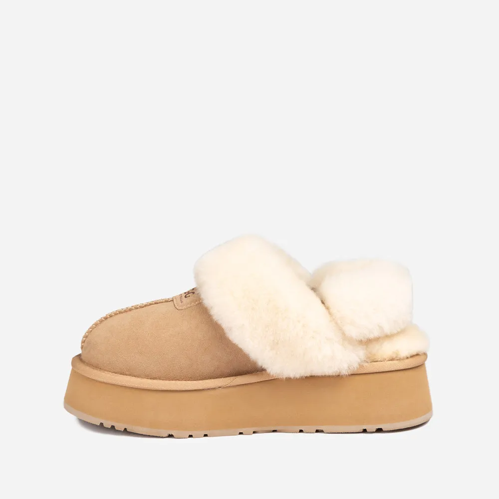 Ugg Coquette Platform Slipper (Elastic Logo & Wool Strap) (Detachable Feature)