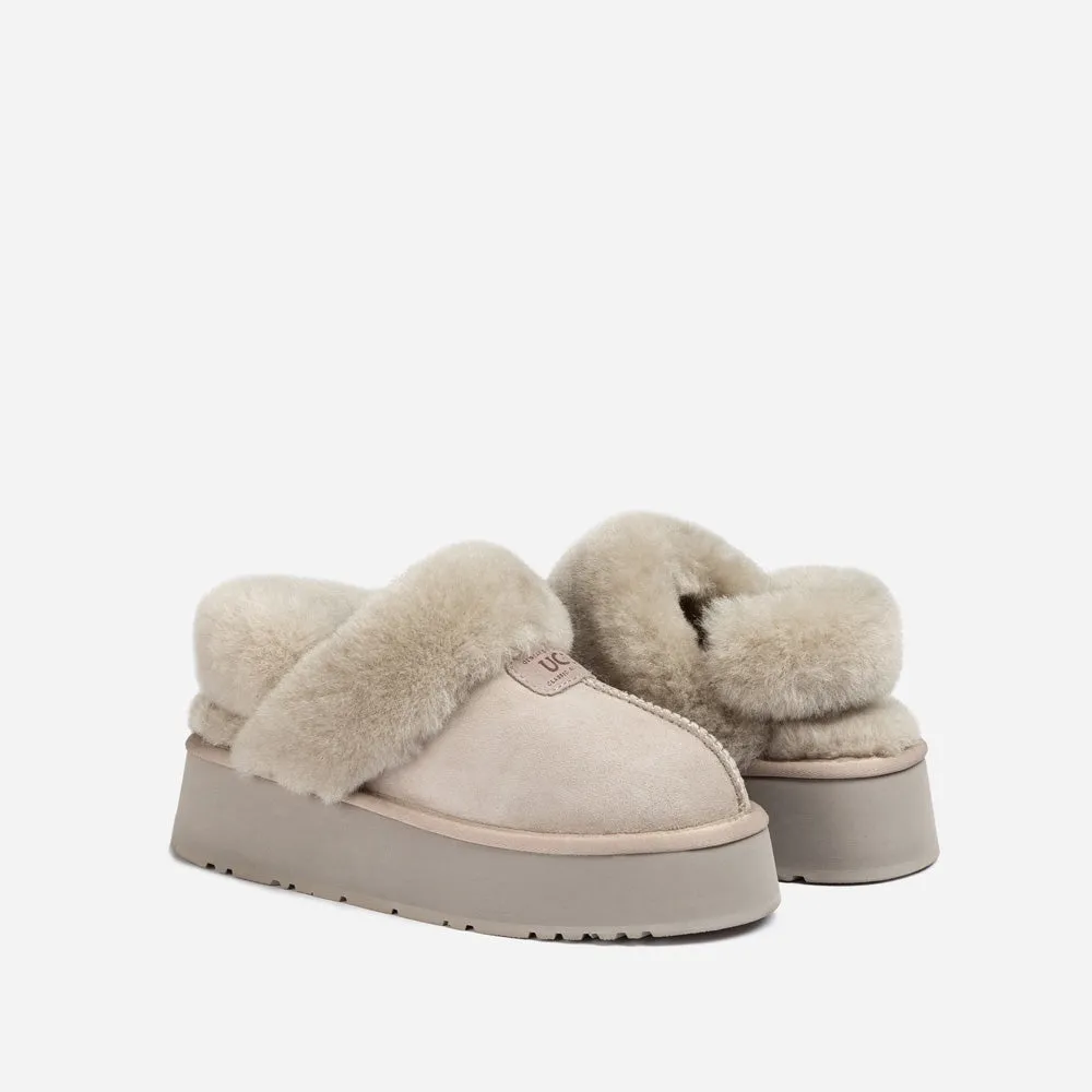 Ugg Coquette Platform Slipper (Elastic Logo & Wool Strap) (Detachable Feature)