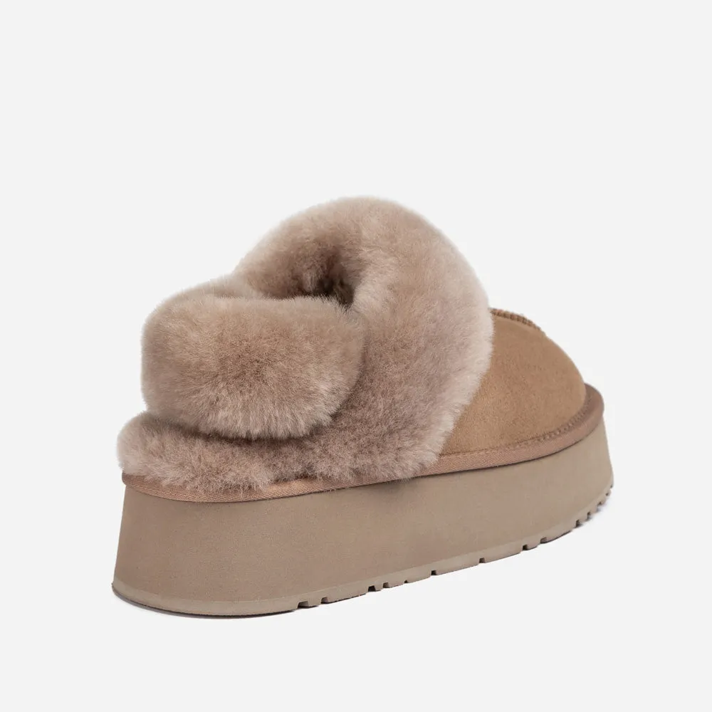 Ugg Coquette Platform Slipper (Elastic Logo & Wool Strap) (Detachable Feature)