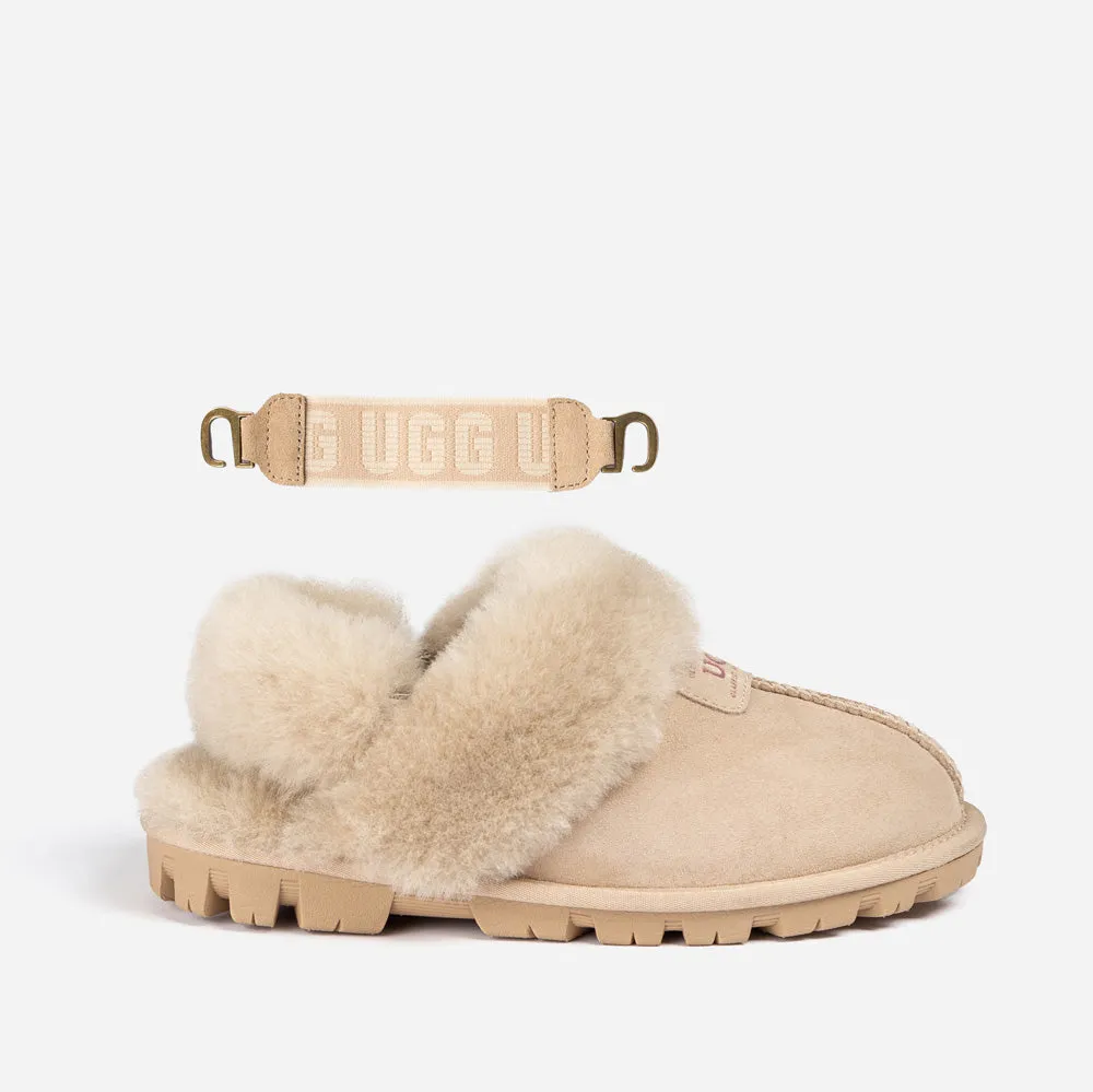 Ugg Coquette Slipper (Elastic Logo & Wool Strap) (Detachable Feature)