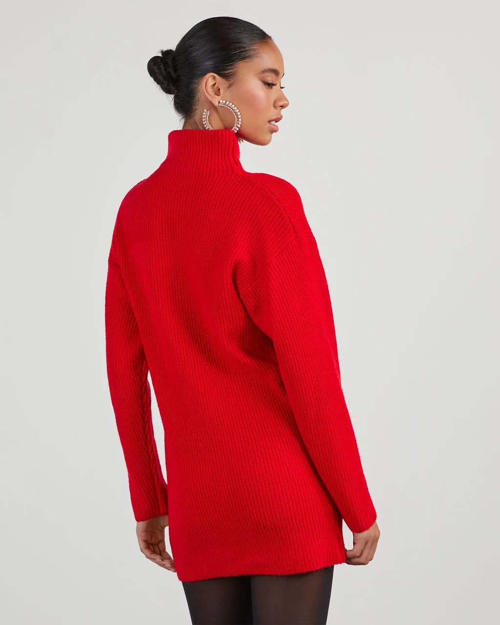 Uptown Girl Mock Neck Sweater Dress