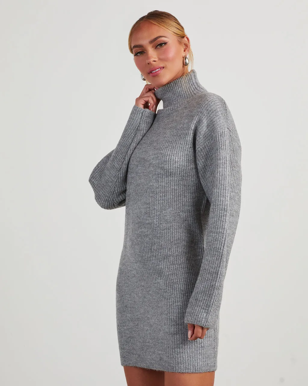 Uptown Girl Mock Neck Sweater Dress