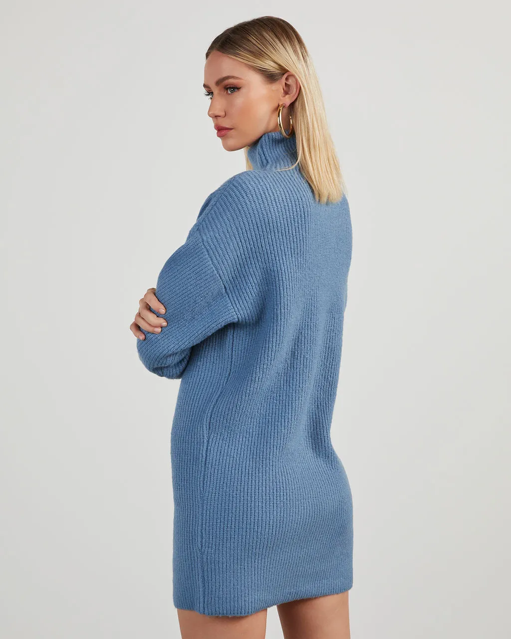 Uptown Girl Mock Neck Sweater Dress