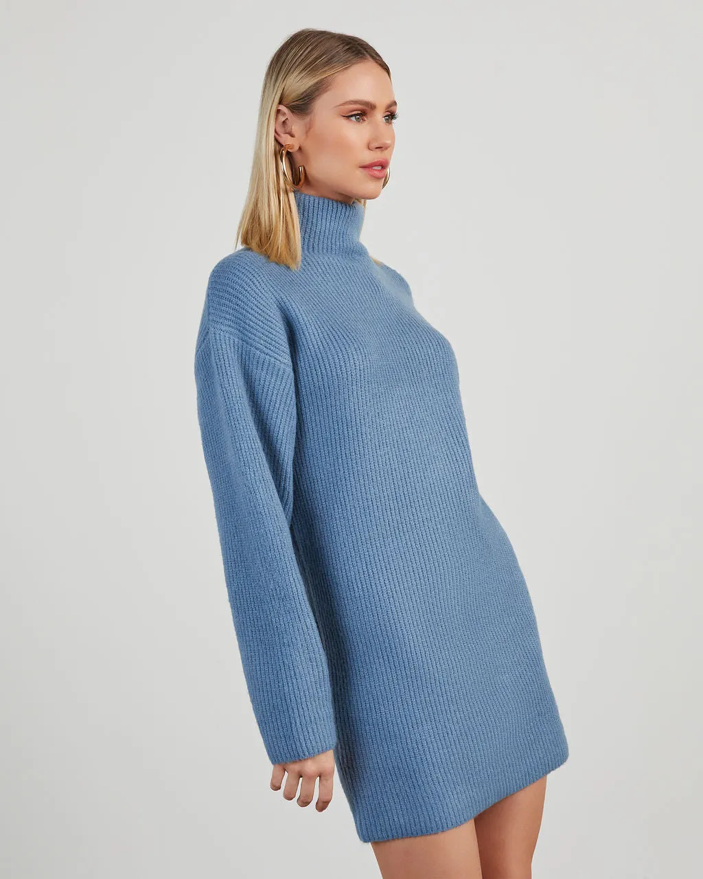 Uptown Girl Mock Neck Sweater Dress