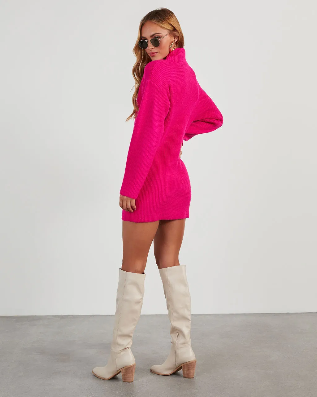 Uptown Girl Mock Neck Sweater Dress