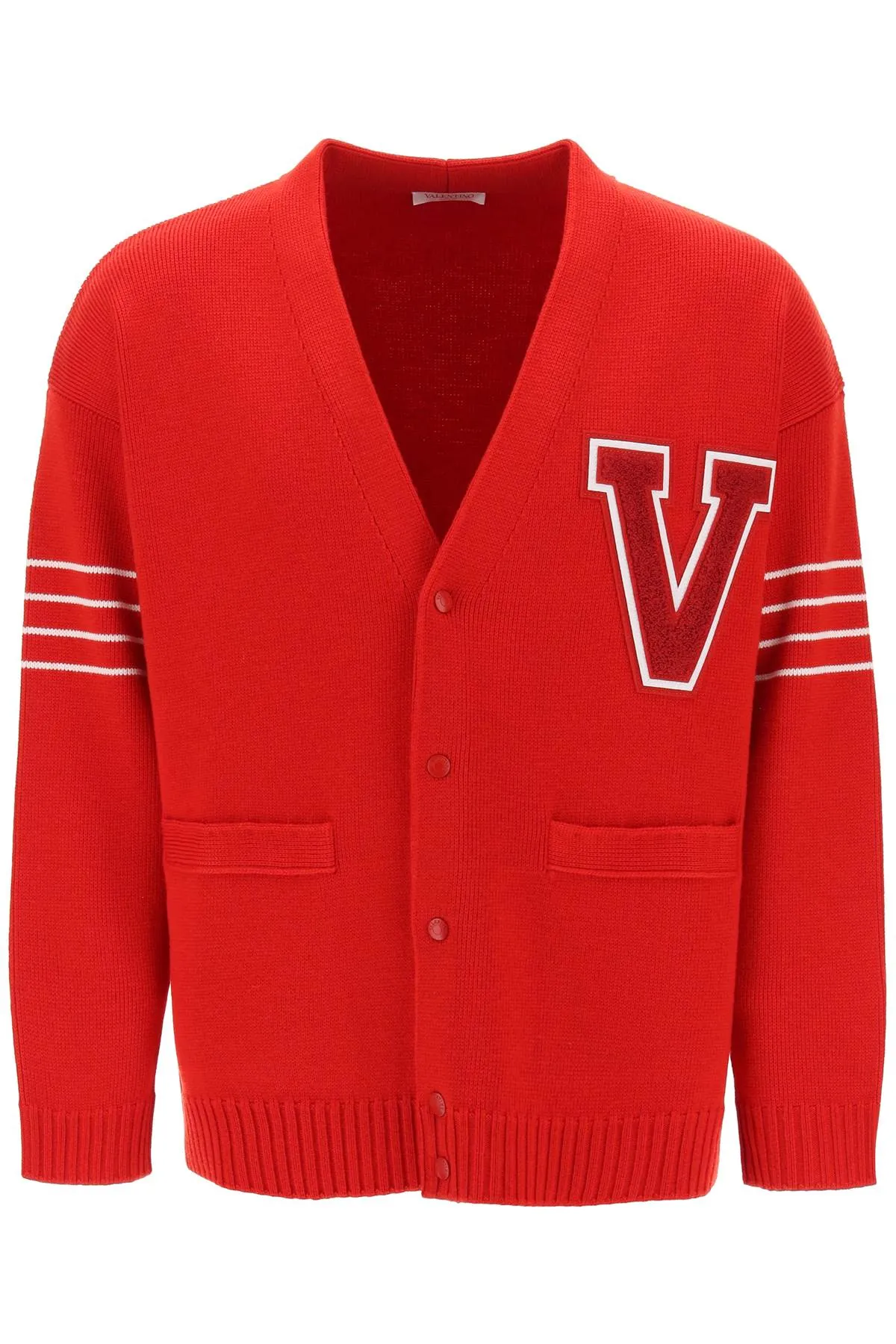 Valentino Garavani V Patch Wool Cardigan