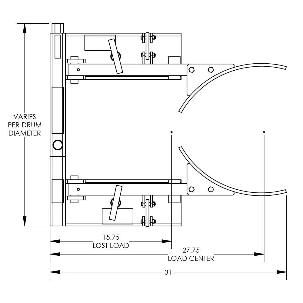 Valley Craft Steel Drum Grabber Forklift Attachments