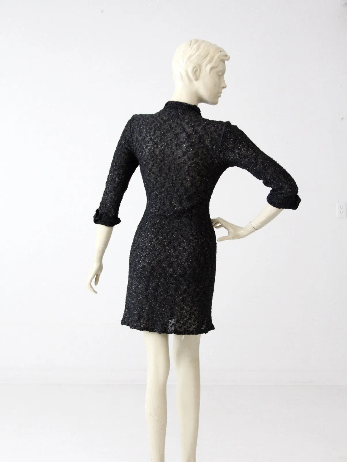 vintage 60s black knit mini dress