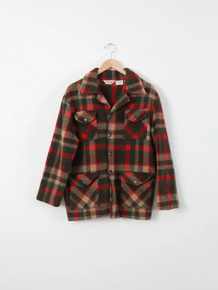 vintage 70s plaid wool coat by Career Club