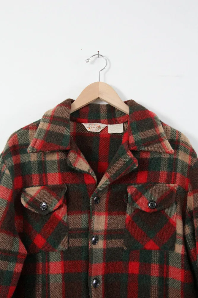 vintage 70s plaid wool coat by Career Club