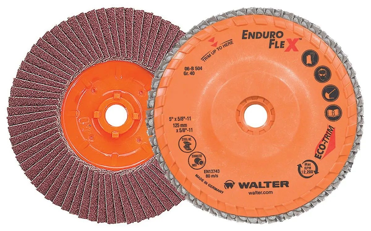 Walter 06B504 5" 40 Grit Spin-On Enduro-Flex Flap Disc