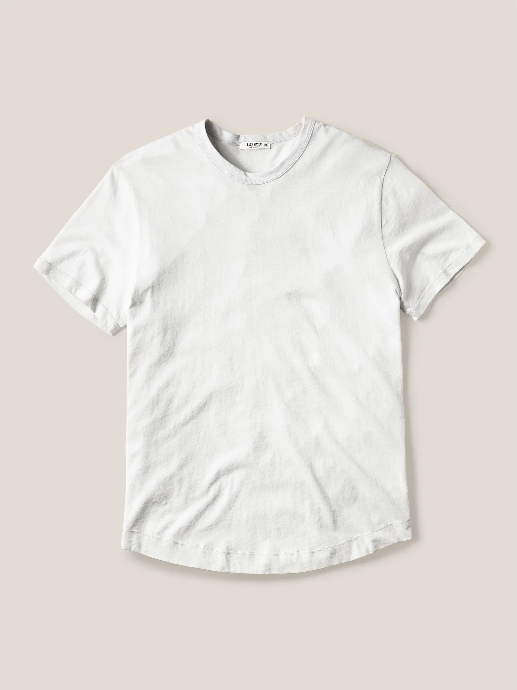 White Costa Curved Hem Tee