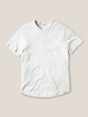 White Costa Curved Hem Tee