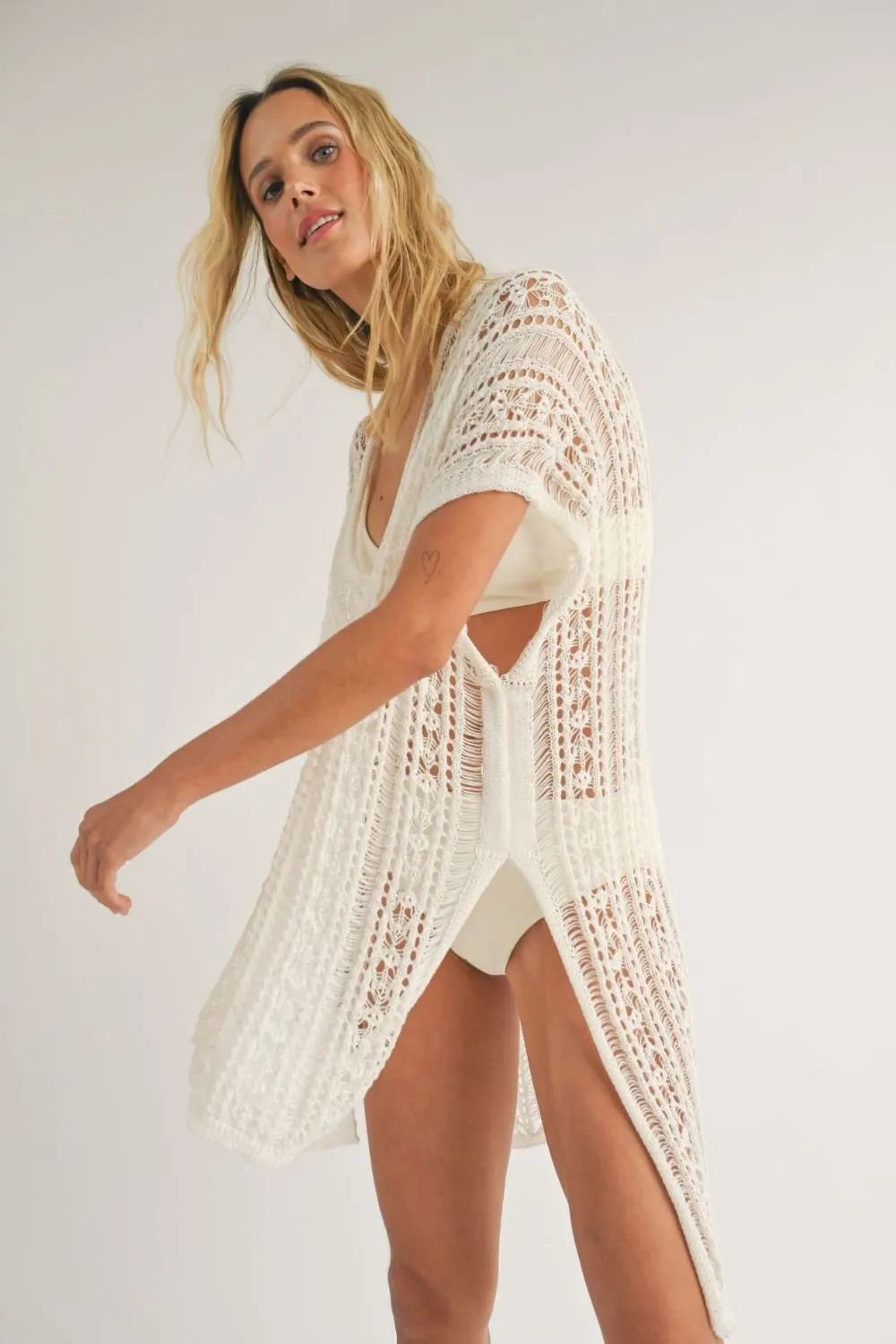 Women's Crochet Dress Swim Cover Up | Ivory