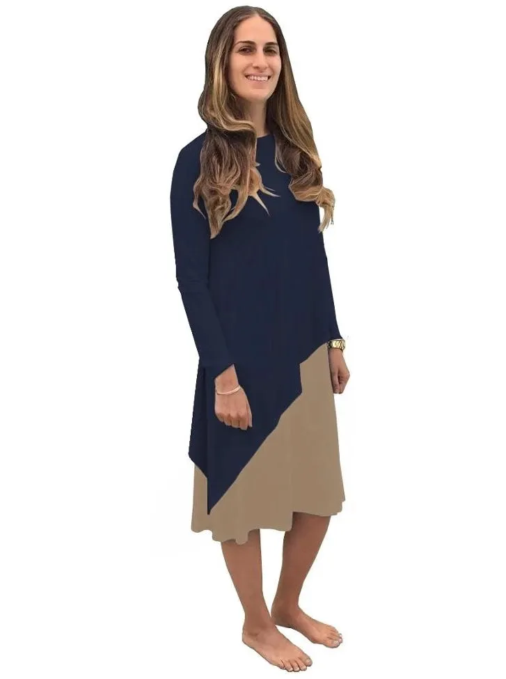 Women's Layered Asymmetrical Midi Dress