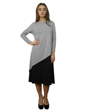 Women's Layered Asymmetrical Midi Dress