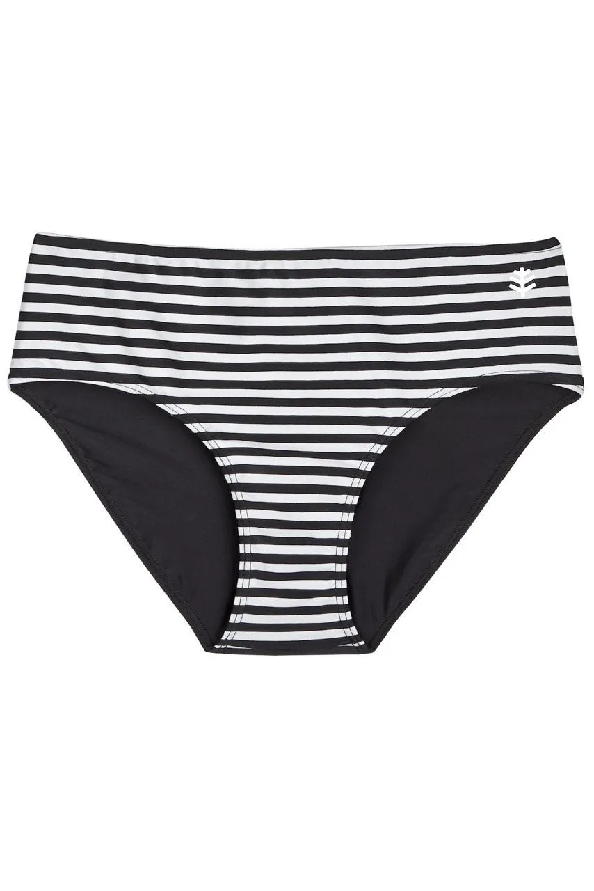 Women's Medley Reversible Swim Bottoms  |  Black/White